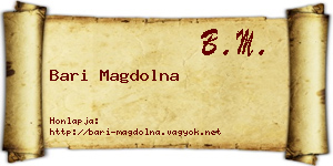 Bari Magdolna névjegykártya
